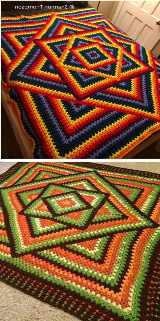 12 Ideas For Kaleidoscope Crochet Granny Blankets - Kaleidoscope Crochet Blanket Free Pattern