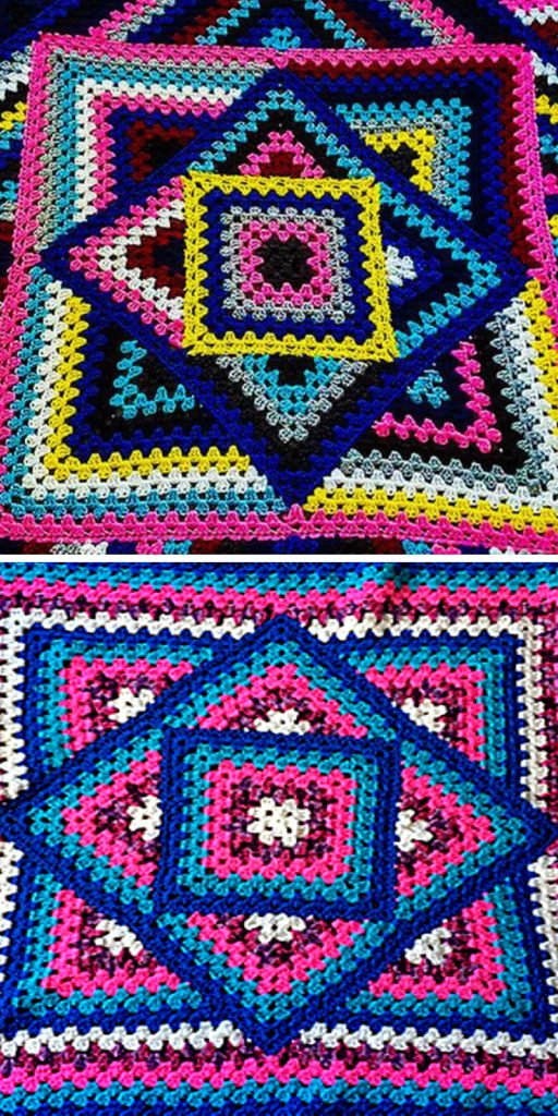 12 Ideas For Kaleidoscope Crochet Granny Blankets - Kaleidoscope Crochet Blanket Free Pattern