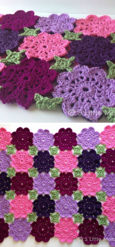 15 Crochet Flower Blanket Free Patterns Instructions With Pictures  - Crochet Flower Blanket Free Pattern