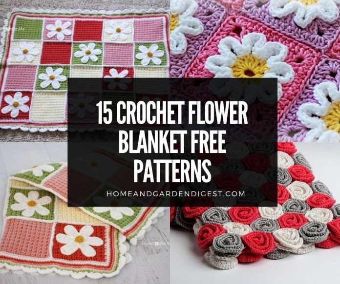 15 Crochet Flower Blanket Free Patterns Instructions With Pictures  - Crochet Flower Blanket Free Pattern