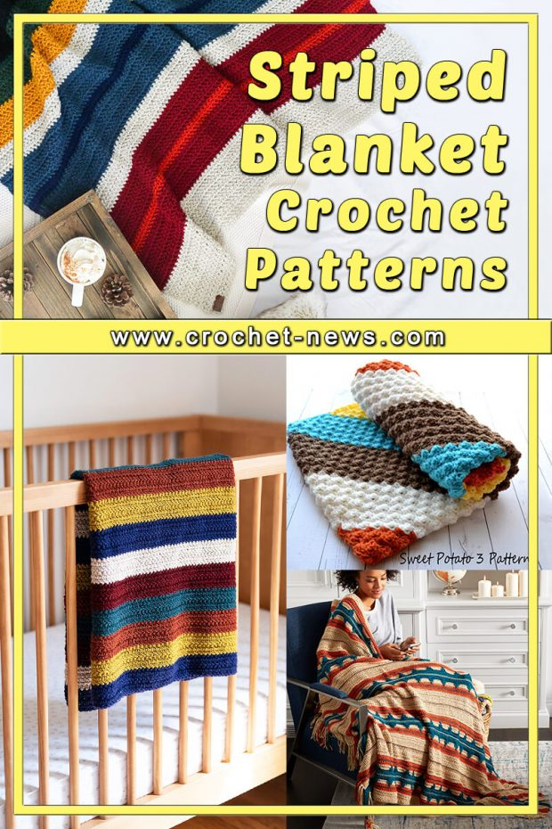 21 Crochet Striped Blanket Patterns Crochet News - Childrens Crochet Blanket Patterns
