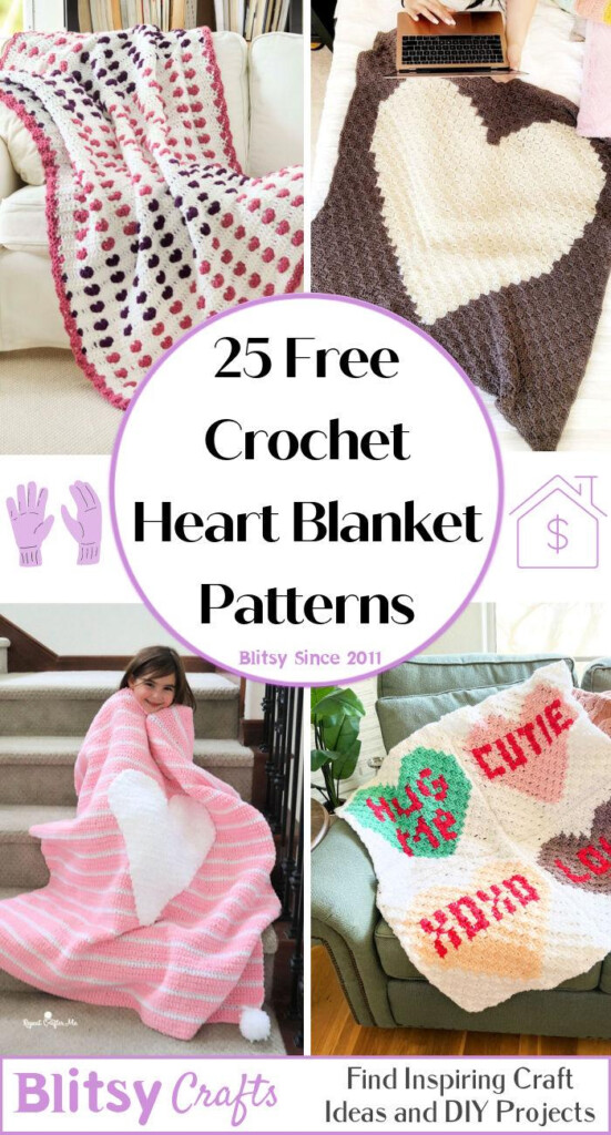 25 Free Crochet Heart Blanket Patterns Blitsy - Easy Crochet Heart Blanket Pattern