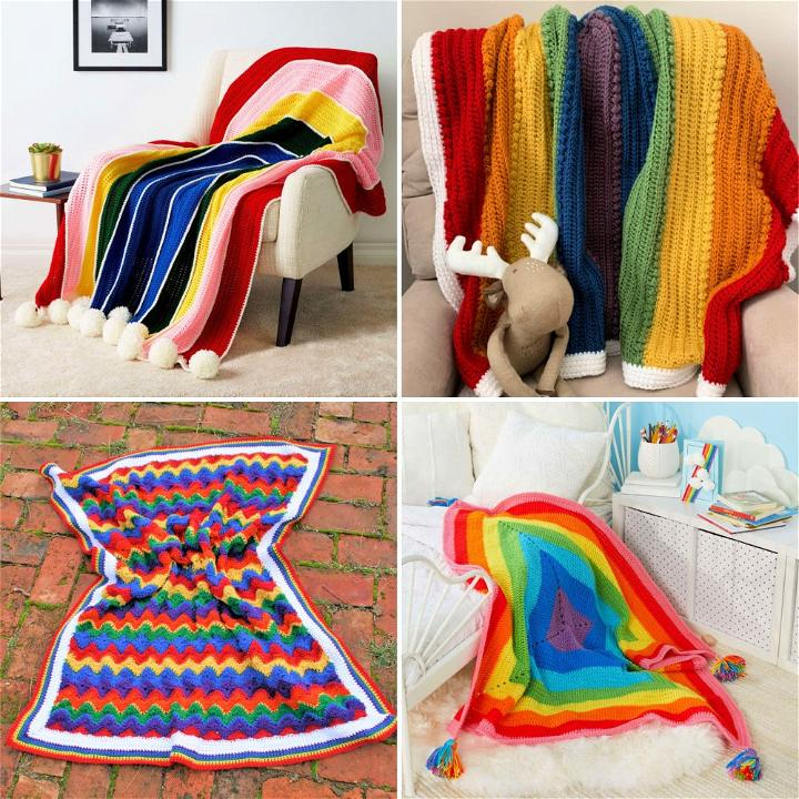 25 Free Crochet Rainbow Blanket Patterns Blitsy - Free Crochet Blanket Patterns