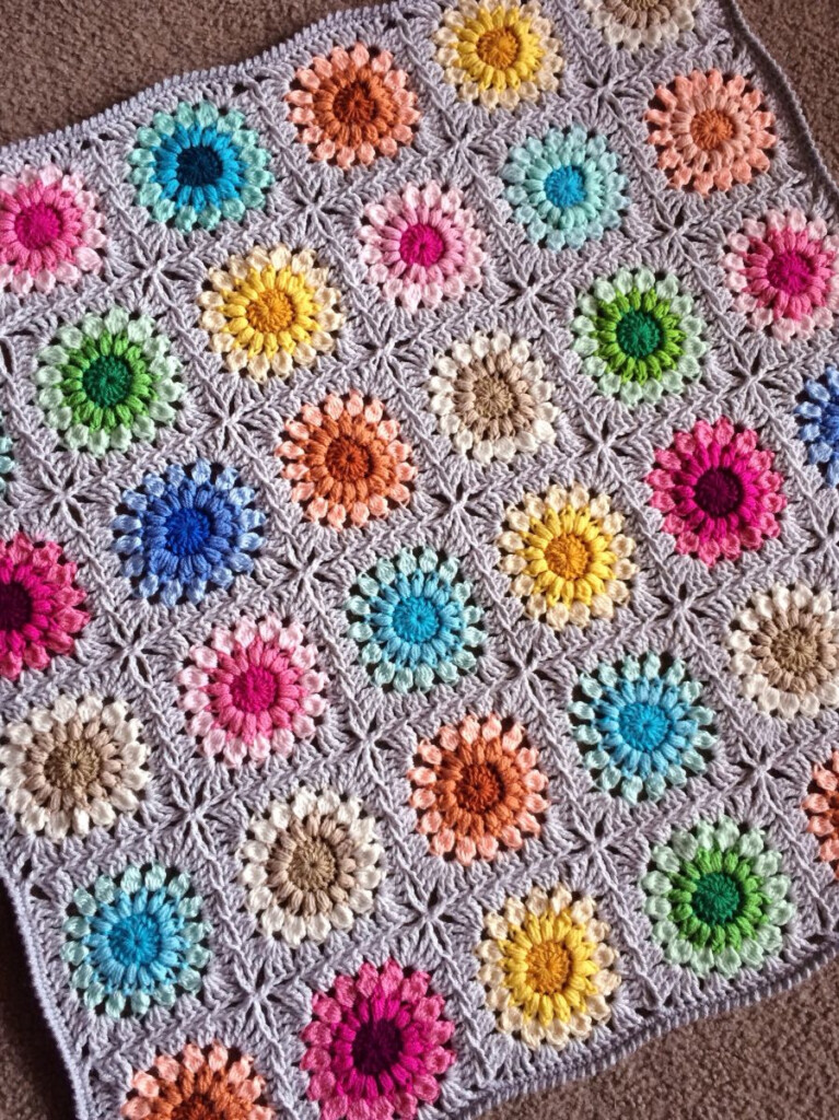 3D Flower Crochet Blanket Pattern - Flower Crochet Blanket Pattern