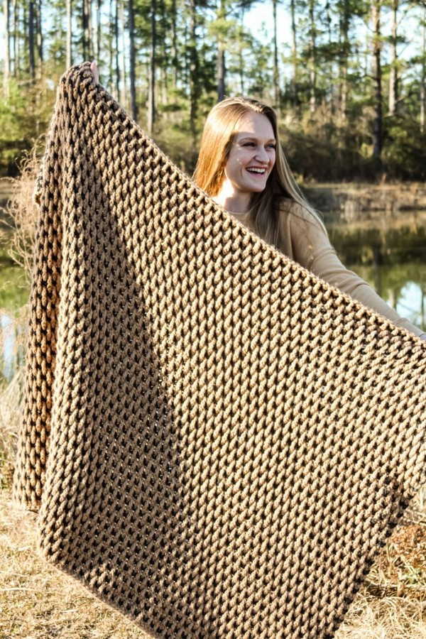 8 Alpine Stitch Crochet Blanket Patterns For All Skill Levels Red  - Crochet Alpine Stitch Blanket Pattern