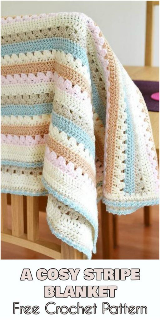 A Cozy Stripe Blanket Free Crochet Pattern Your Crochet - Crochet Blanket Stripe Pattern