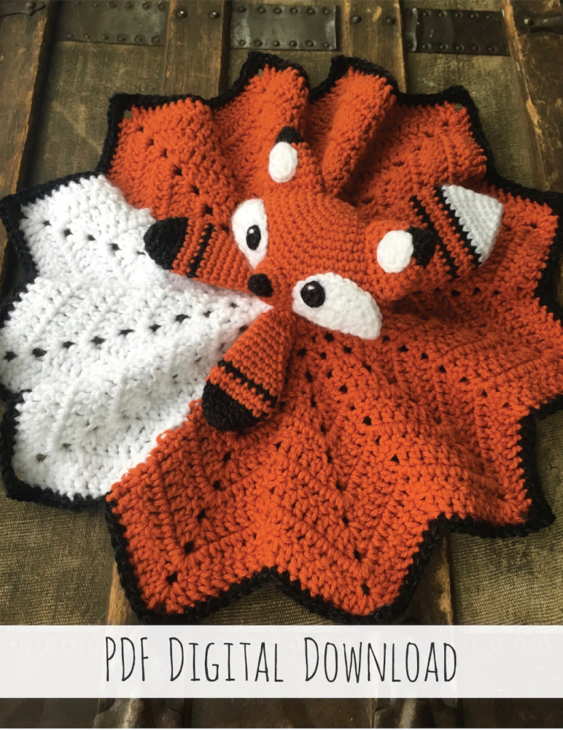 Acorn The Fox Lovey Crochet Pattern Standard Version PDF Instant  - Fox Crochet Pattern Blanket