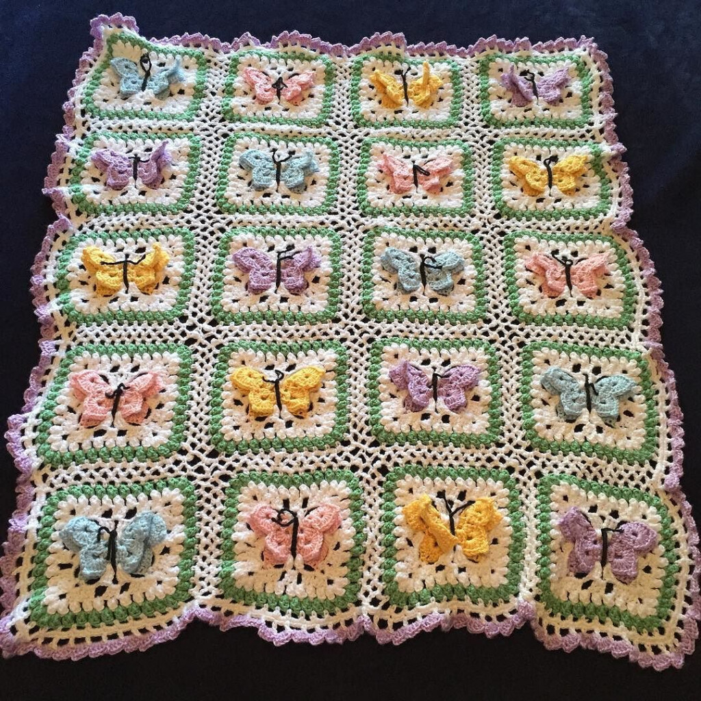 Allison On Instagram FINISHED Crochet Butterfly Blanket Is Done  - Crochet Butterfly Blanket Free Pattern