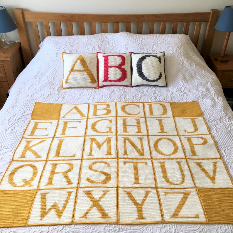 Alphabet Blanket Crochet Pattern Pdf Download A To Z Etsy - Alphabet Blanket Crochet Pattern