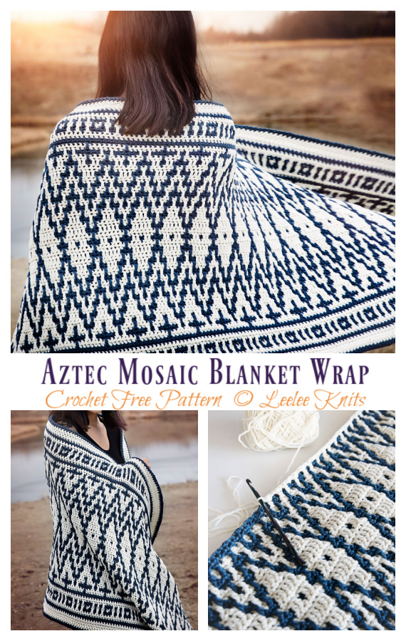 Aztec Mosaic Blanket Wrap Crochet Free Pattern Crochet Knitting - Free Crochet Checkered Blanket Pattern