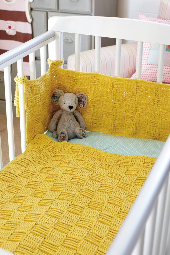 Baby Blanket And Cot Bumper Crochet Patterns The Knitting Network - Crochet Cot Blanket Pattern Free