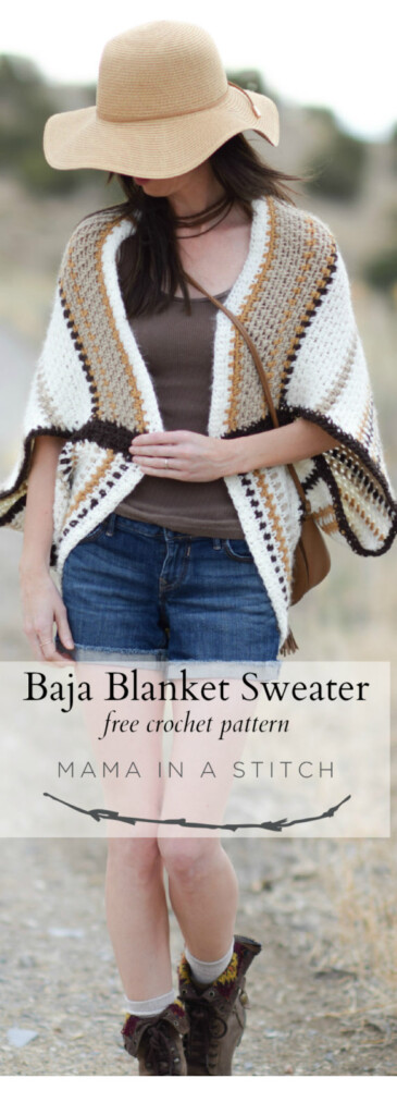 Baja Blanket Sweater Crochet Pattern Mama In A Stitch - Blanket Sweater Crochet Pattern Free