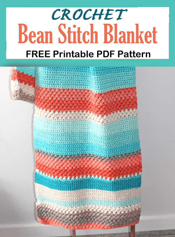Bean Stitch Crochet Blanket Pattern Warm Cool A More Crafty Life - Crochet Bean Stitch Blanket Pattern