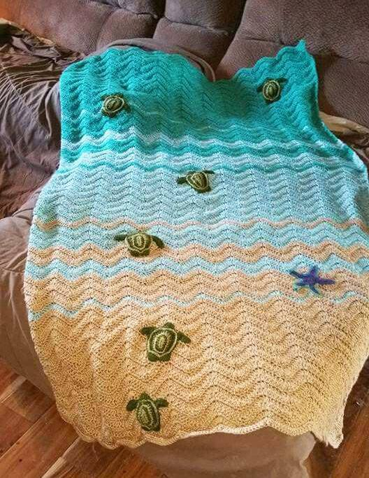 Beautiful Crochet Turtle Blanket Kitchen Fun With My 3 Sons - Turtle Beach Blanket Crochet Pattern