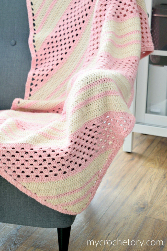 Beautiful Diagonal Stone Free Crochet Afghan Pattern MyCrochetory  - Diagonal Crochet Blanket Pattern