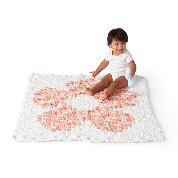 Bernat Flower Power Crochet Blanket In Color Bernat Baby Blanket  - Flower Power Crochet Blanket Pattern