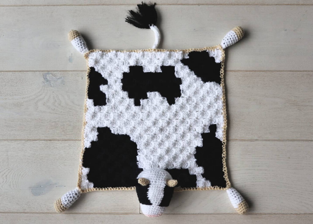 Bessie The Cow Lovey Crochet Baby Blanket Pattern The Snugglery - Crochet Cow Baby Blanket Free Pattern