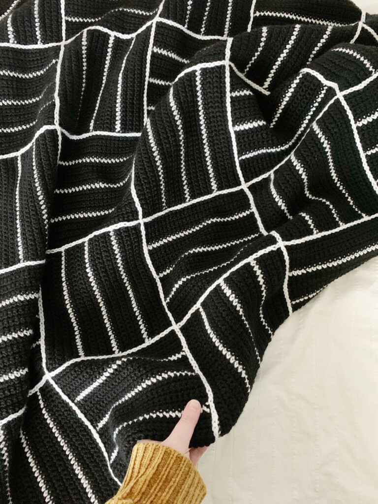 Black And White Crochet Blanket Pattern Crochet Blanket Etsy - Black And White Crochet Blanket Pattern