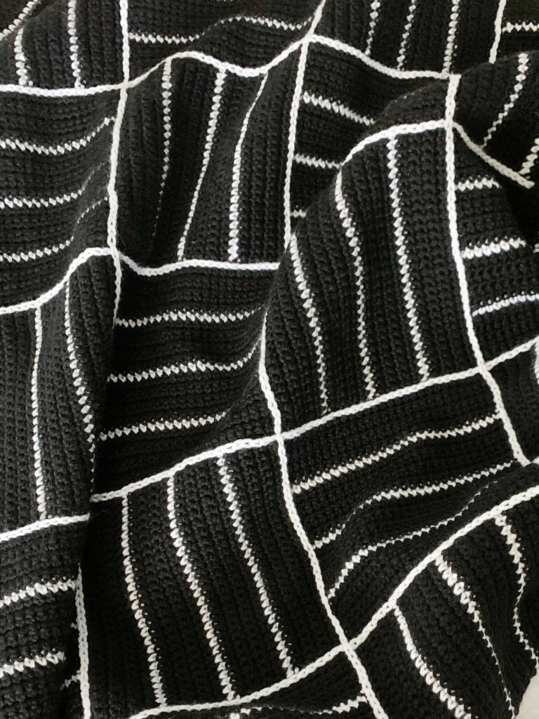 Black And White Crochet Blanket Pattern Crochet Blanket Etsy - Black And White Crochet Blanket Pattern