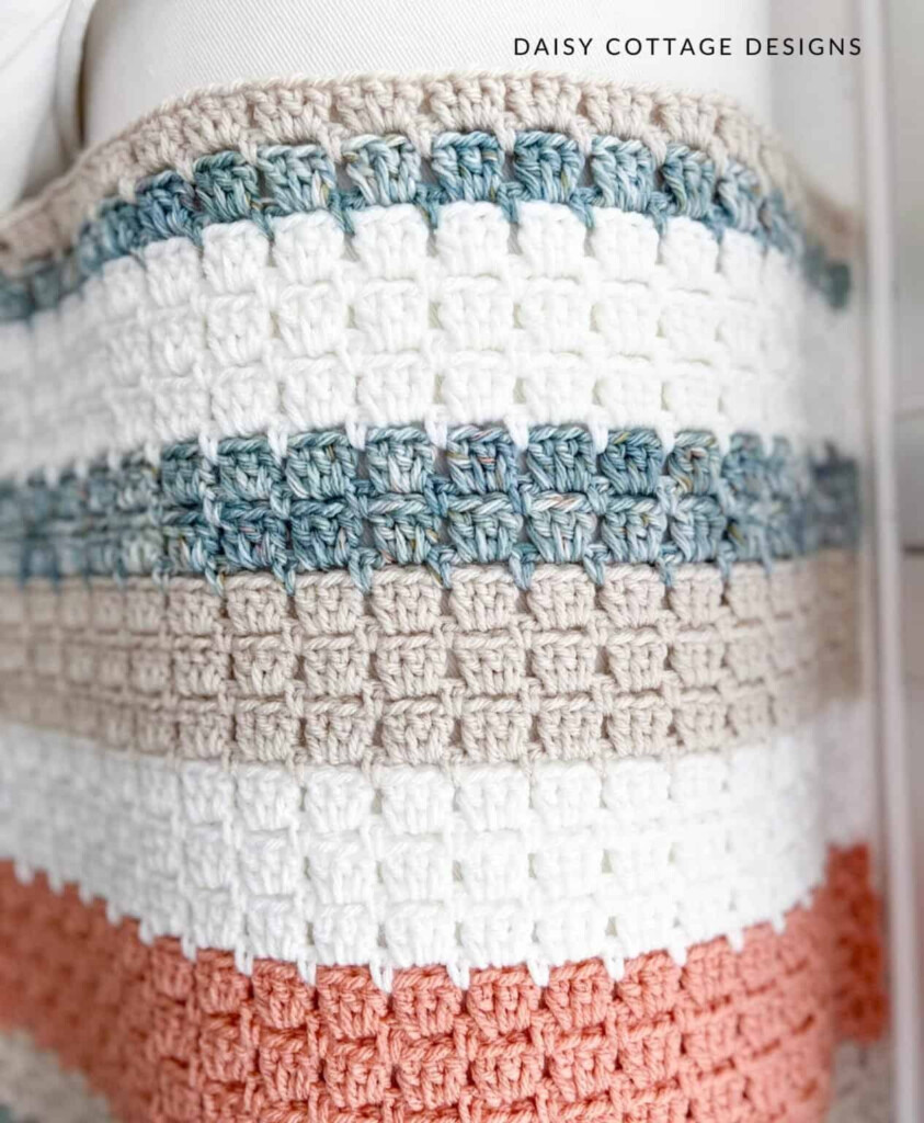 Block Stitch Blanket Tutorial Easy Crochet Pattern  - Block Stitch Crochet Blanket Pattern