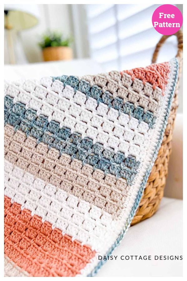 Block Stitch Easy Blanket Free Crochet Pattern - Block Stitch Crochet Blanket Pattern