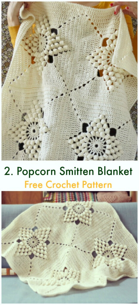 Bobble Popcorn Blanket Free Crochet Patterns - Popcorn Crochet Blanket Free Pattern