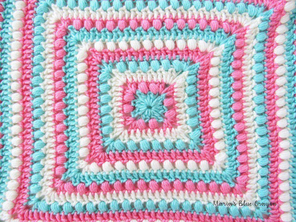 Bobbles And Stripes Granny Square Blanket Free Easy Crochet Pattern  - Square Crochet Blanket Patterns Free