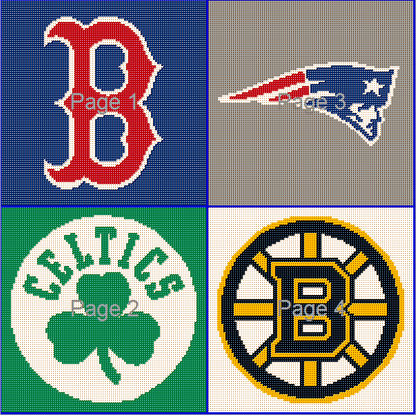 Boston Sports Crochet Blanket Pattern Bruins Celtics Patriots Red Sox  - Crochet Patriots Blanket Pattern