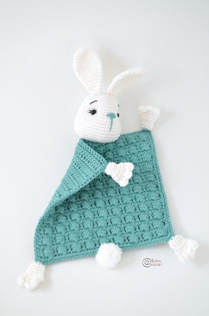 Bunny Security Blanket Free Crochet Pattern By Elisa s Crochet - Security Blanket Crochet Pattern