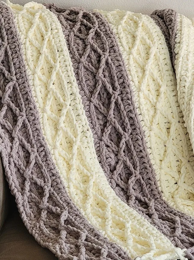 Cable Crochet Blanket Pattern Easy Peasy Cable Blanket Crochet  - Crochet Cable Stitch Blanket Pattern