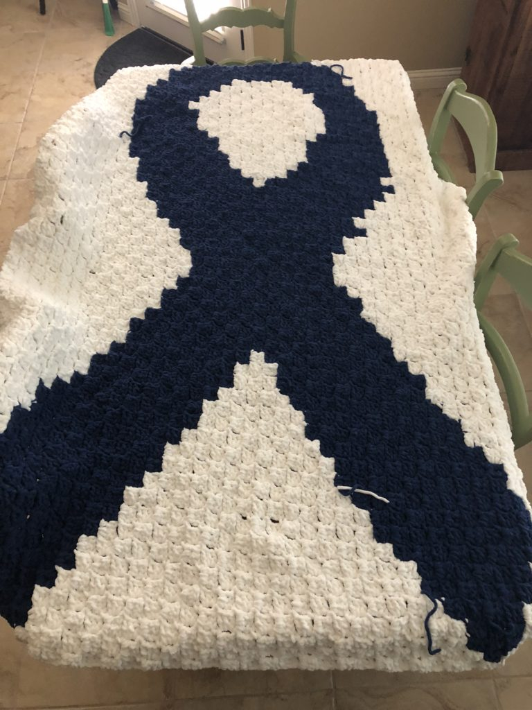 Cancer Awareness Ribbon Blanket Crochet Sunnshyne - Crochet Pattern For Breast Cancer Ribbon Blanket