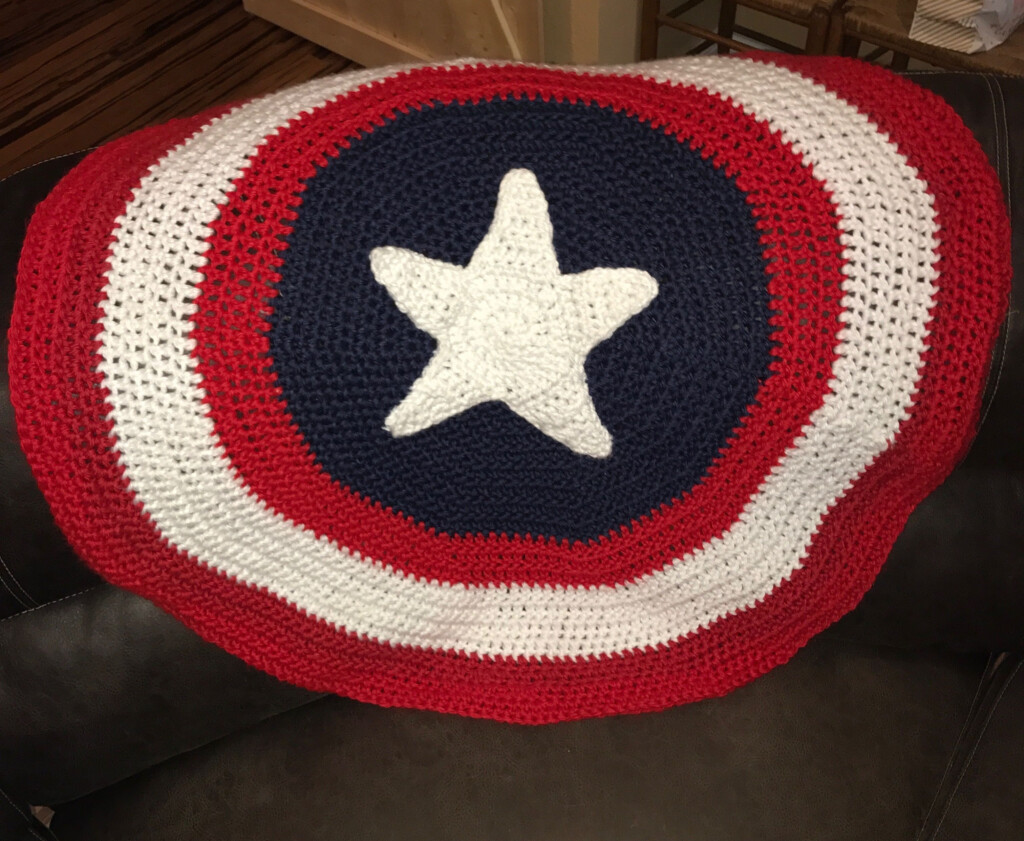 Captain America Shield Crochet Pattern - Captain America Shield Crochet Blanket Pattern