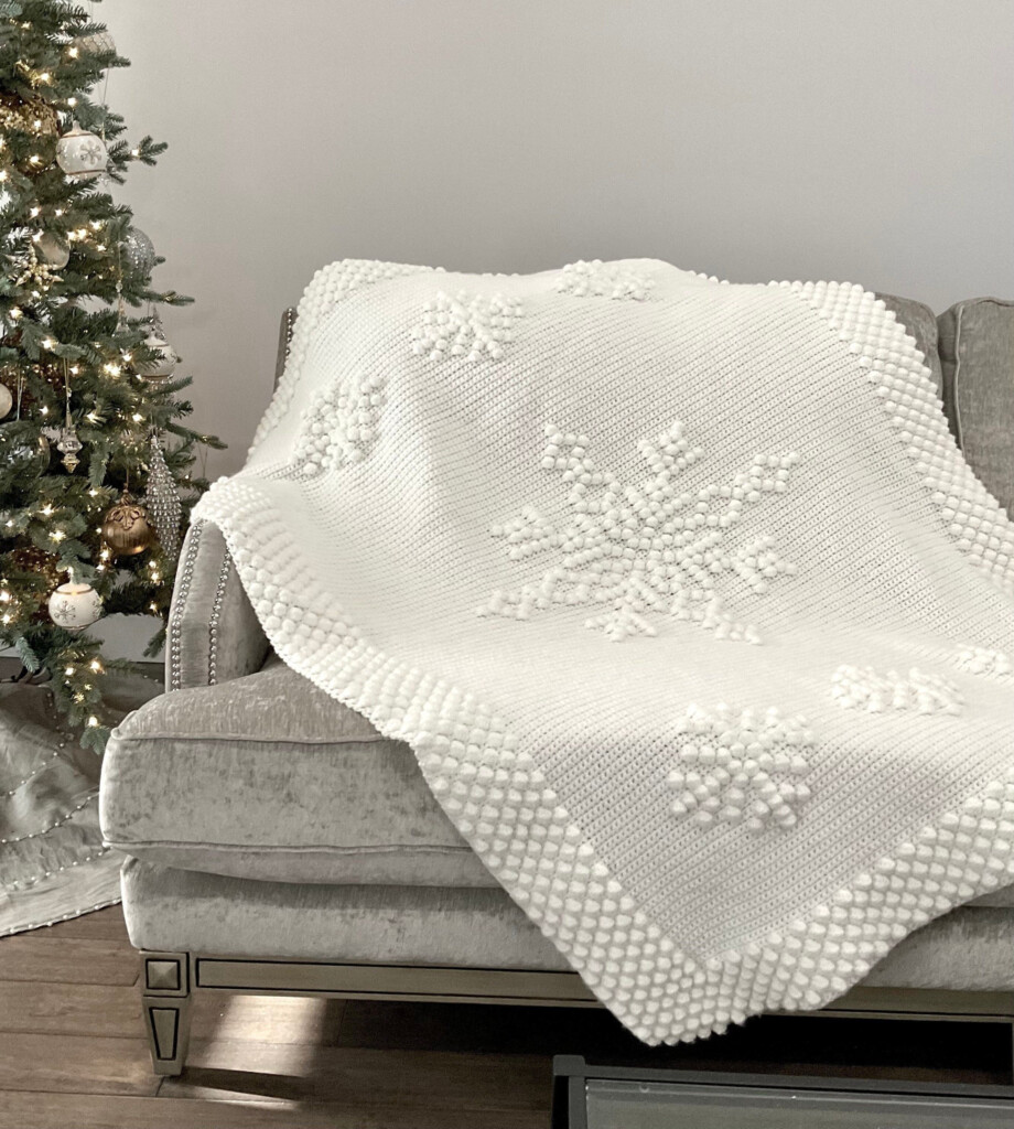  Christmas Crochet Blanket Pattern Snowflake Let It Snow Winter Crochet  - Crochet Snowflake Blanket Pattern