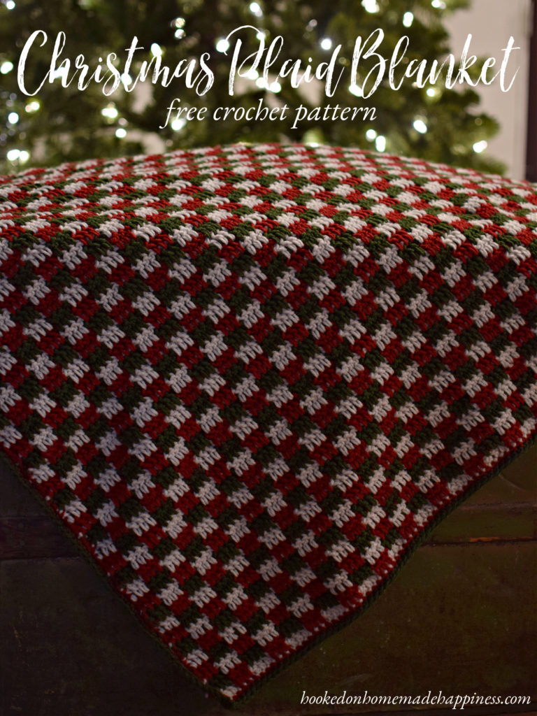 Christmas Plaid Blanket Crochet Pattern Hooked On Homemade Happiness - Crochet Plaid Blanket Pattern