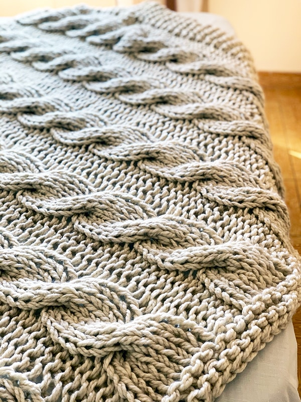 Chunky Cable Knit Blanket Pattern Free Easy Throw Handy Little Me - Cable Knit Blanket Crochet Pattern