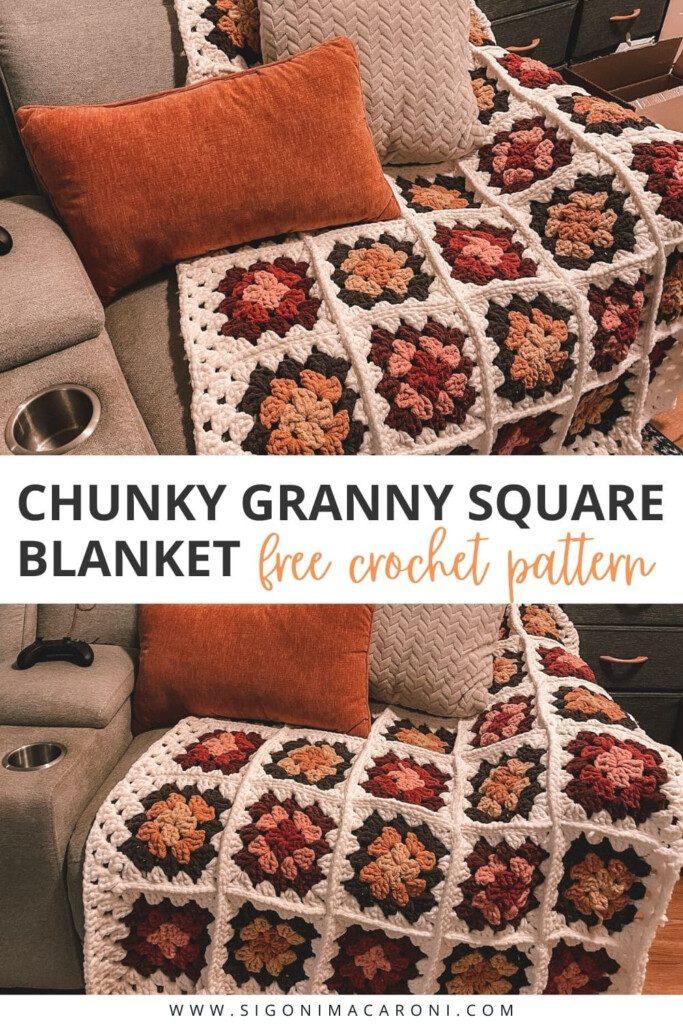 Chunky Granny Square Blanket Crochet Pattern Sigoni Macaroni - Large Granny Square Blanket Crochet Pattern