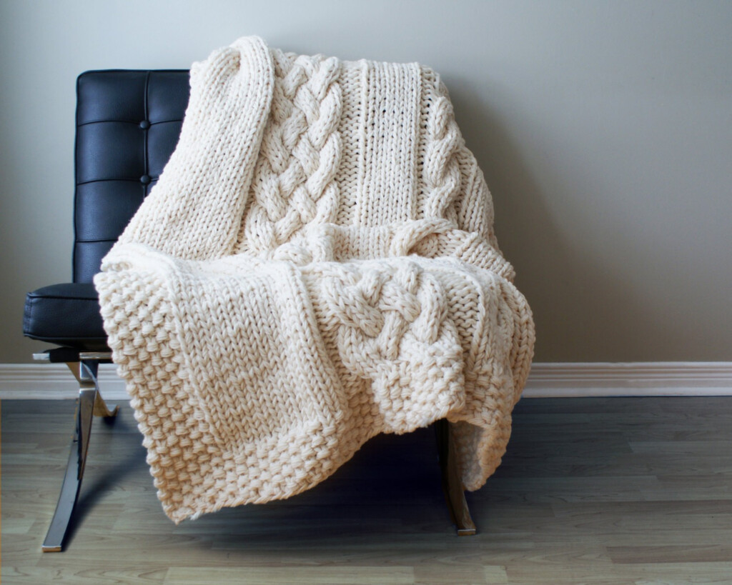 Chunky Knit Blanket Pattern A Knitting Blog - Cable Knit Blanket Crochet Pattern