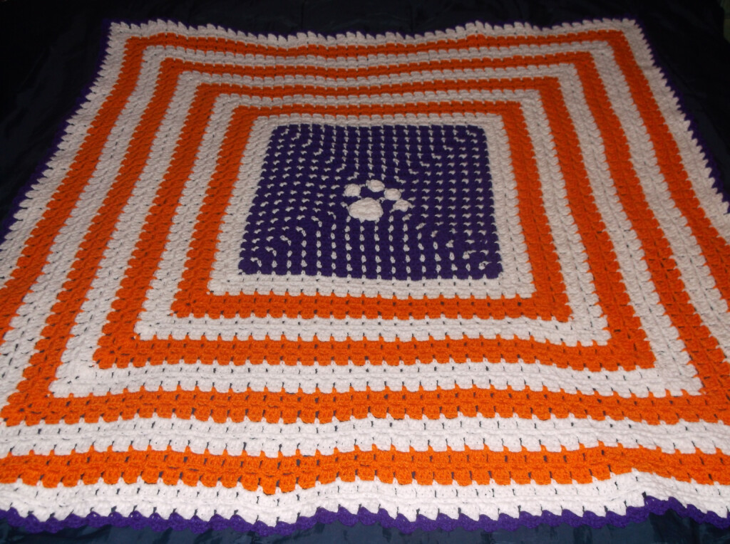 Clemson Tigers Afghan Crochet Blanket - Clemson Crochet Blanket Pattern