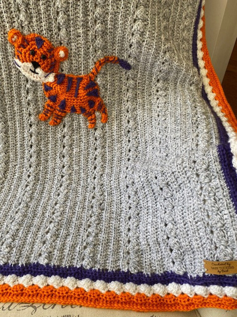 Clemson Tigers Crochet Baby Blanket Original Design Any Etsy - Clemson Crochet Blanket Pattern