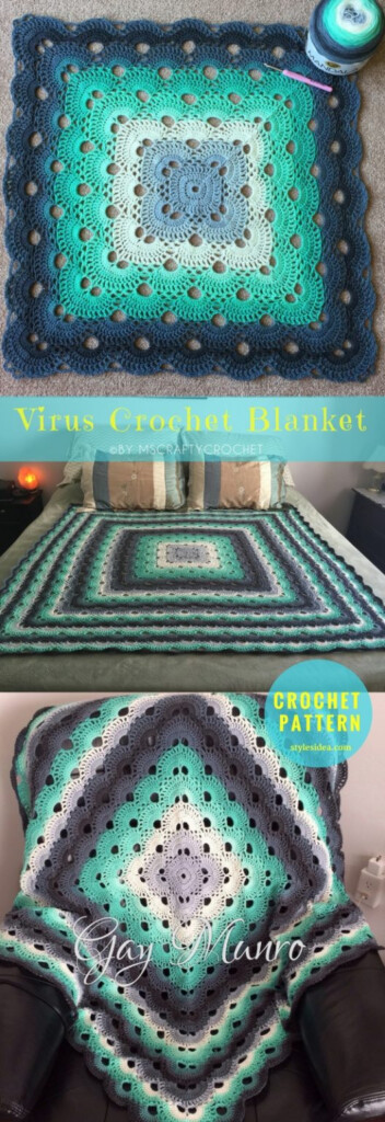 Colorful Virus Crochet Blankets Styles Idea - Printable Crochet Virus Blanket Pattern