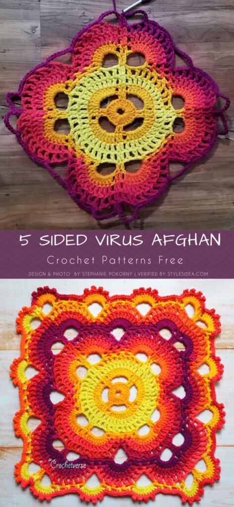 Colorful Virus Crochet Blankets Styles Idea - Crochet Pattern For Virus Blanket