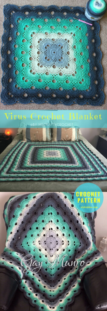 Colorful Virus Crochet Blankets Styles Idea - Virus Crochet Blanket Pattern Free