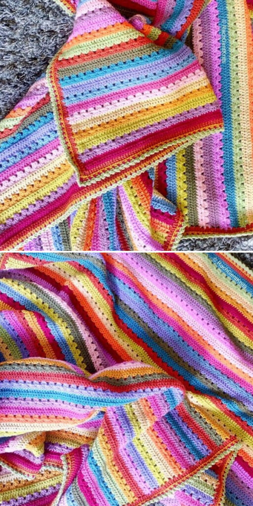 Cosy Stripe Blanket Free Crochet Pattern 2 Weave Crochet - Crochet Blanket Stripe Pattern