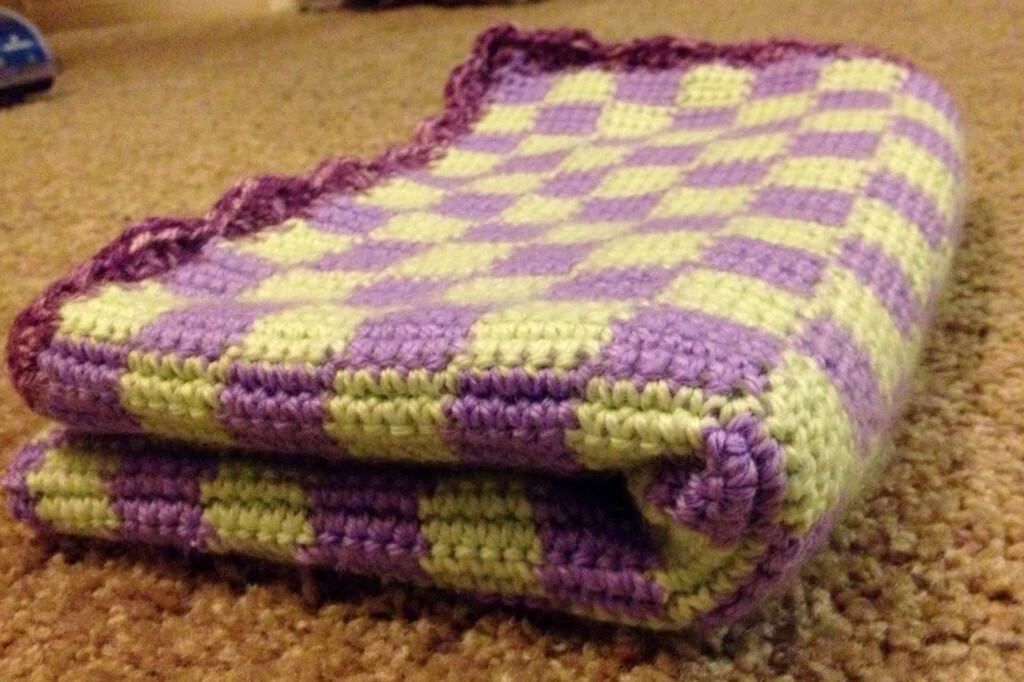 Craft Sauce Checker Baby Blanket Pattern - Checkered Crochet Blanket Pattern Free