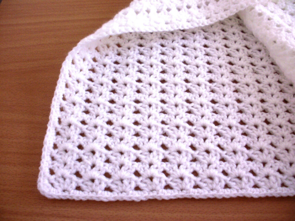 Crochet Baby Blanket Double Knit Crochet Blanket White Pram - Double Knit Crochet Blanket Pattern