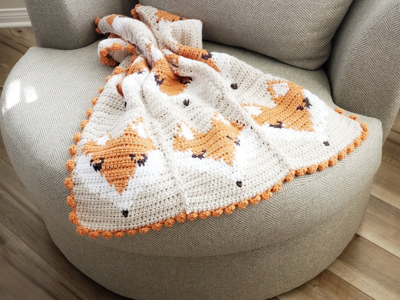 Crochet Baby Blanket Pattern Fox Baby Blanket Pattern Fox Etsy - Fox Blanket Crochet Pattern