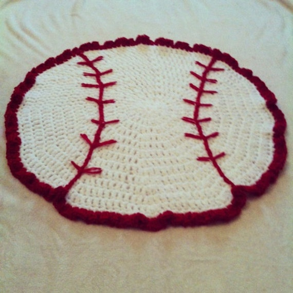 Crochet Baseball Blanket By BizeeHands On Etsy - Crochet Baseball Blanket Pattern Free