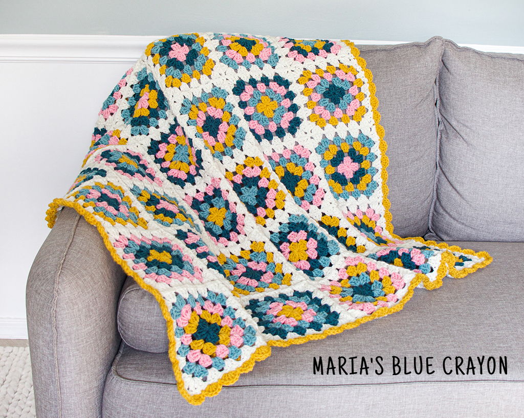 Crochet Blanket Crochet Throw Granny Square Lap Blanket Crochet  - Crochet Squares For Blanket Pattern