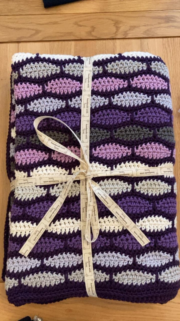 Crochet Blanket In Millstone Stitch Etsy - Millstone Stitch Crochet Blanket Pattern