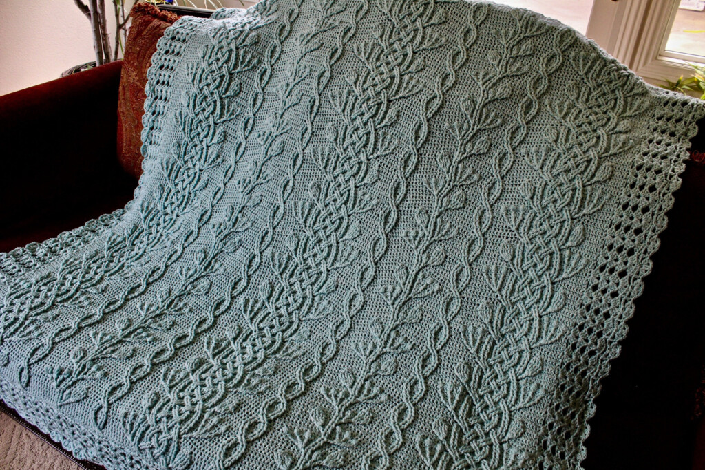 Crochet Blanket Pattern Celtic Garden Braided Cable Blanket Etsy - Celtic Cable Crochet Blanket Pattern